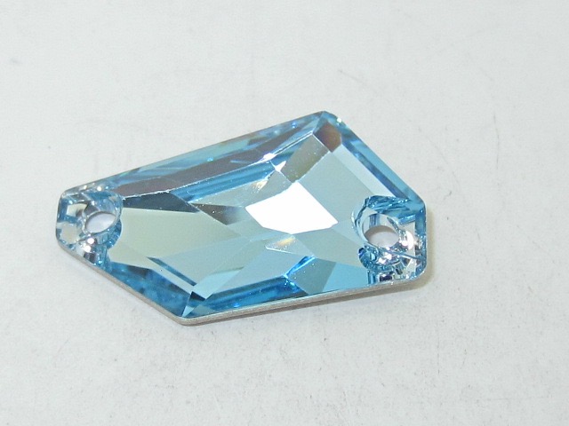 1pc. DE-ART 23x13mm AQUAMARINE SEW ON FLATBACK European Rhinestones